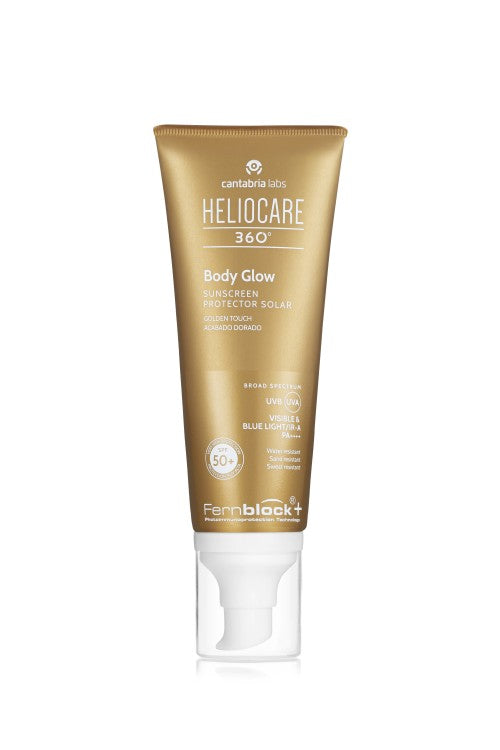 360° Body Glow olie-gel met gouden glow, SPF en geschikt voor een gevoelige huid bij Lisa Bosmans Skincare